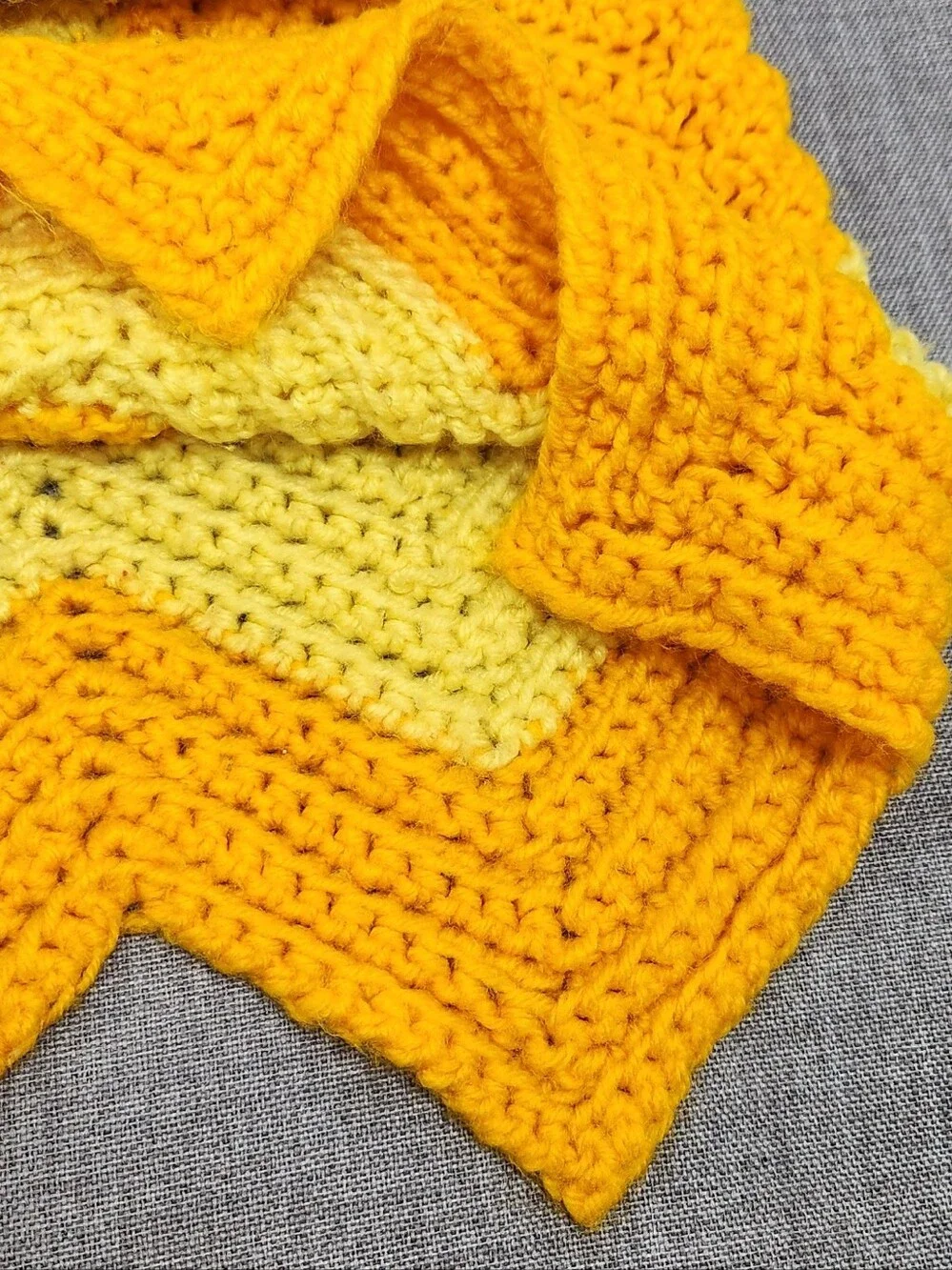 Crochet Orange & Yellow Oversized Heavy Throw Blanket.